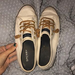 cream colored sperry slip ons!
